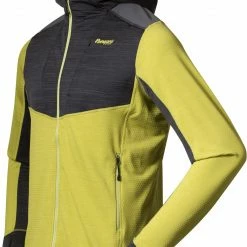 Bergans Rabot Active Veste intermédiaire à capuche Homme, vert/noir -Vestes en polaire Soldes bergans rabot active midlayer hooded jacket men green oasis solid charcoal 2 1