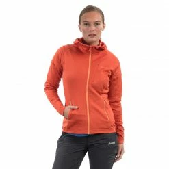 Bergans Skaland Veste à capuche Femme, orange 7 Bergans Skaland Veste à capuche Femme, orange -Vestes en polaire Soldes bergans skaland hood jacket women brick 2