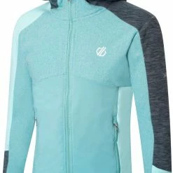Dare 2b Hero Core Stretch Veste Enfant, bleu/jaune -Vestes en polaire Soldes dare 2b hero core stretch jacket kids aqua splash meadowbrook green orion grey marl 2 2