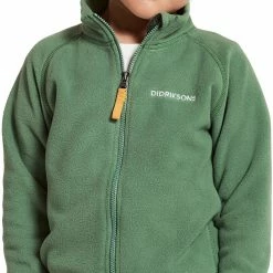 DIDRIKSONS Monte 7 Veste à fermeture éclair Enfant, orange -Vestes en polaire Soldes didriksons monte 7 full zip jacket kids green mist 3