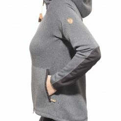Fjällräven Övik Sweat à capuche en polaire Femme, bleu -Vestes en polaire Soldes fjaellraeven oevik fleece hoodie women dark grey 2