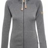 Fjällräven Övik Sweat à capuche en polaire Femme, gris