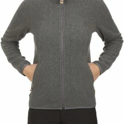 Fjällräven Stina Femme, bleu -Vestes en polaire Soldes fjaellraeven stina fleece women dark grey 3 1