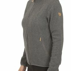 Fjällräven Stina Femme, olive -Vestes en polaire Soldes fjaellraeven stina fleece women dark grey 4