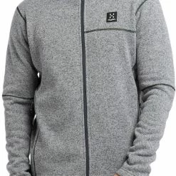 Haglöfs Swook Capuche Homme, gris -Vestes en polaire Soldes hagloefs swook hood men concrete 3