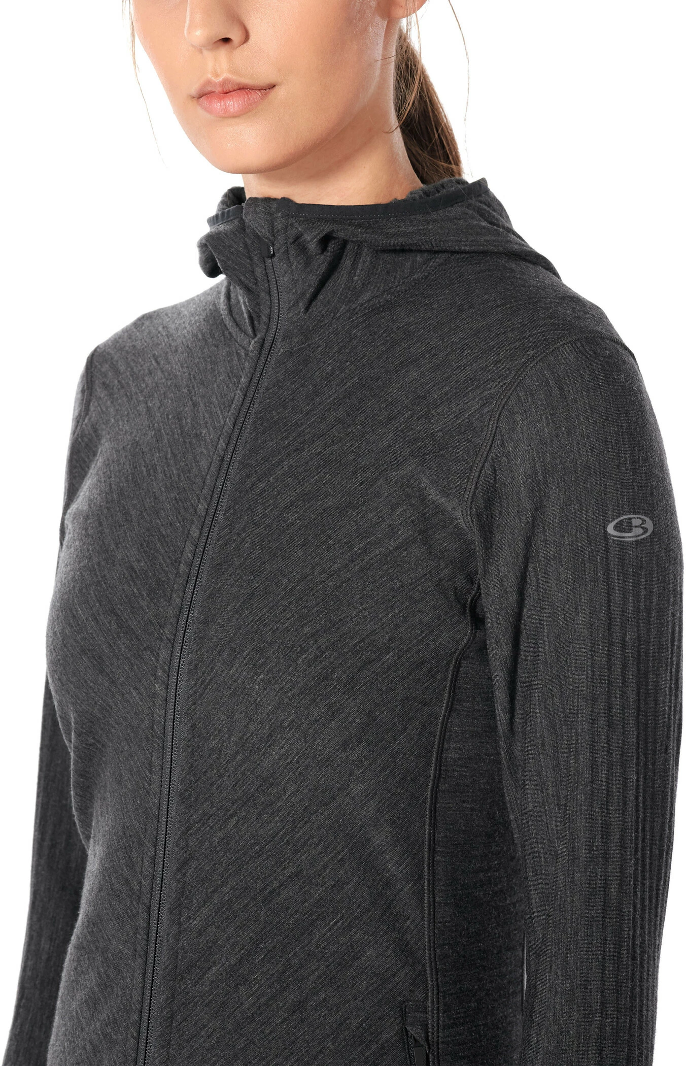 Icebreaker Descender Veste manches longues à capuche zippée Femme, gris 7 Icebreaker Descender Veste manches longues à capuche zippée Femme, gris – Image 5