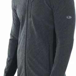 Icebreaker Descender T-shirt manches longues à capuche avec demi-zip Homme, noir -Vestes en polaire Soldes icebreaker descender ls zip hood men jet heather black 5