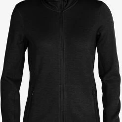 Icebreaker Elemental LS Zip Hood Women, noir