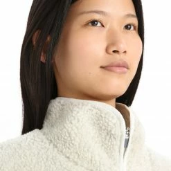 Icebreaker RealFleece Sherpa Couche intermédiaire zippée à manches longues Femme, gris -Vestes en polaire Soldes icebreaker realfleece sherpa ls zip midlayer women ecru heather snow 6
