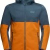 Jack Wolfskin Hydro II Veste à capuche Homme, orange/gris