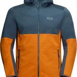 Jack Wolfskin Hydro II Veste à capuche Homme, orange/gris