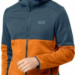 Jack Wolfskin Hydro II Veste à capuche Homme, orange/gris -Vestes en polaire Soldes jack wolfskin hydro ii hooded jacket men amber orange 3