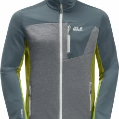 Jack Wolfskin Milford Sky Veste en polaire Homme, gris/vert