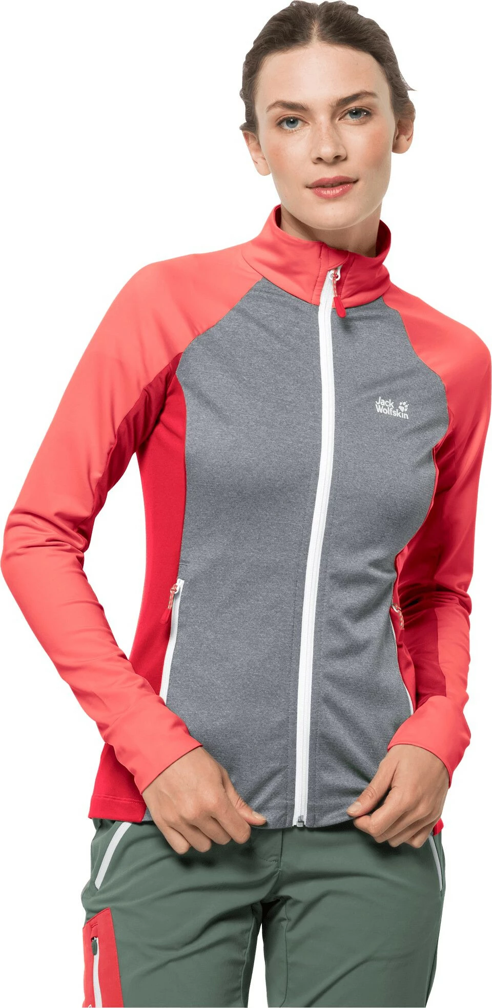 Jack Wolfskin Milford Sky Veste en polaire Femme, rose/gris 4 Jack Wolfskin Milford Sky Veste en polaire Femme, rose/gris – Image 2