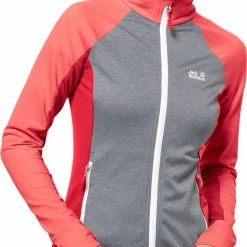 Jack Wolfskin Milford Sky Veste en polaire Femme, vert/gris -Vestes en polaire Soldes jack wolfskin milford sky fleece jacket women desert rose 2