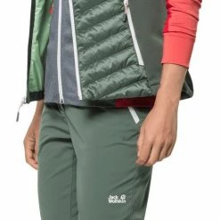 Jack Wolfskin Milford Sky Veste en polaire Femme, vert/gris -Vestes en polaire Soldes jack wolfskin milford sky fleece jacket women desert rose 4