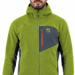 Karpos 80's Sweat à Capuche en polaire Homme, vert -Vestes en polaire Soldes karpos 80s fleece hoodie men lime green dark slate 3