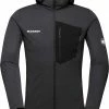 Mammut Aenergy Light Veste intermédiaire à capuche Homme, gris/noir -Vestes en polaire Soldes mammut aenergy light midlayer hooded jacket men black phantom 1 2