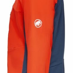 Mammut Aenergy Veste à capuche Hybrid softshell Homme, orange/bleu -Vestes en polaire Soldes mammut aenergy so hybrid hooded jacket men hot red marine 2