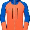 Mammut Eiswand Advanced Veste Couche intermédiaire à capuche Homme, orange/bleu