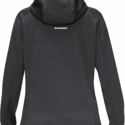 Mammut Nair Veste Couche intermédiaire à capuche Femme, noir -Vestes en polaire Soldes mammut nair ml hooded jacket women black melange 3