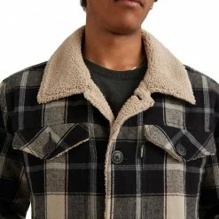 O'Neill Fleece Lined Jacket Men, noir/rouge -Vestes en polaire Soldes oneill fleece lined jacket men beige tartan check 4