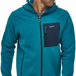 Patagonia R2 TechFace Veste à capuche Homme, noir -Vestes en polaire Soldes patagonia r2 techface hoody herren balkan blue 2 1
