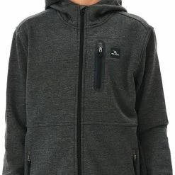 Rip Curl Anti Series Departed Veste avec fermeture éclair Garçon, Bleu pétrole/gris