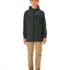Rip Curl Anti Series Departed Veste avec fermeture éclair Garçon, Bleu pétrole/gris -Vestes en polaire Soldes rip curl anti series departed zip jacket boys charcoal marle 4