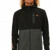 Rip Curl Anti Series Departed Veste zippée Homme, gris -Vestes en polaire Soldes rip curl anti series departed zip thru jacket men black grey 1