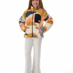 Rip Curl Waves Polar Veste en polaire Fille, Multicolore -Vestes en polaire Soldes rip curl waves polar fleece jacket girls multico 4 1