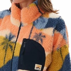 Rip Curl Waves Polar Veste en polaire Femme, Multicolore -Vestes en polaire Soldes rip curl waves polar fleece jacket women multico 5 1