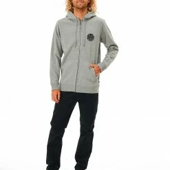 Rip Curl Wetsuit Icon Capuche avec fermeture éclair Homme, bleu -Vestes en polaire Soldes rip curl wetsuit icon zip thru hood men grey marle 4