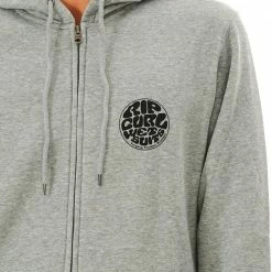 Rip Curl Wetsuit Icon Capuche avec fermeture éclair Homme, gris -Vestes en polaire Soldes rip curl wetsuit icon zip thru hood men grey marle 5 1