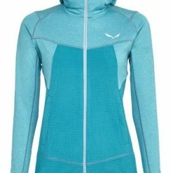 SALEWA Puez Hybrid Polalite Sweat à capuche zippé Femme, gris/bleu
