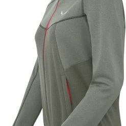 SALEWA Puez Hybrid Polarlite Sweat à capuche zippé Femme, vert -Vestes en polaire Soldes salewa puez hybrid polarlite full zip hoody women bungee cord melange 3