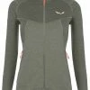 SALEWA Puez Melange 2 Polarlite Fermeture éclair intégrale Femme, gris -Vestes en polaire Soldes salewa puez melange 2 polarlite full zip women bungee cord melange 1