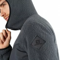 Salomon Snowshelter Pull à capuche Homme, gris -Vestes en polaire Soldes salomon snowshelter hoodie men ebony 6