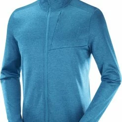Salomon Transition Veste polaire à fermeture éclair complète Homme, turquoise