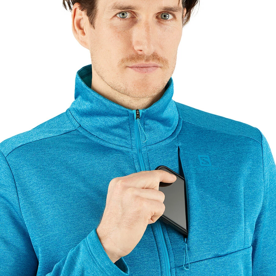Salomon Transition Veste polaire à fermeture éclair complète Homme, turquoise 7 Salomon Transition Veste polaire à fermeture éclair complète Homme, turquoise – Image 5
