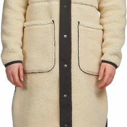 Varg Koster Manteau long en laine Femme, beige -Vestes en polaire Soldes varg koster long wool coat women offwhite black 3
