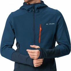 VAUDE Monviso Veste polaire grillagée à capuche Homme, bleu -Vestes en polaire Soldes vaude monviso hooded grid fleece jacket men baltic sea 3