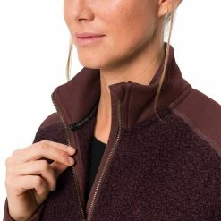 VAUDE Skomer Veste polaire en laine Femme, rouge -Vestes en polaire Soldes vaude skomer wool fleece jacket women dark cherry 6
